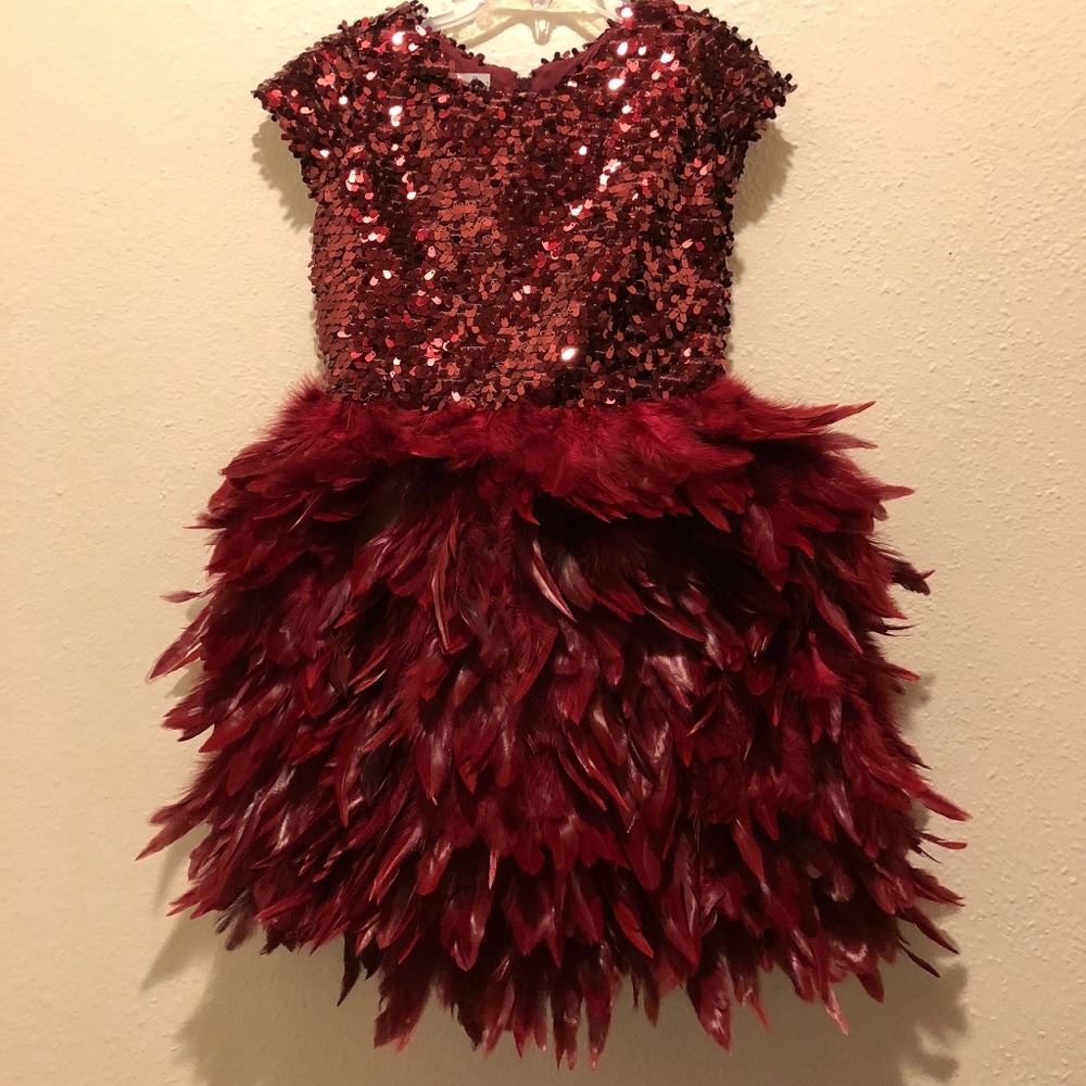 Chasing Fireflies Feather and Sequin Dress